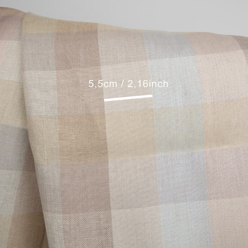 linen fabric checks beige checks 5.5cm.