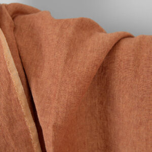 Washed linen fabric warm brown and clay melange, 100% linen