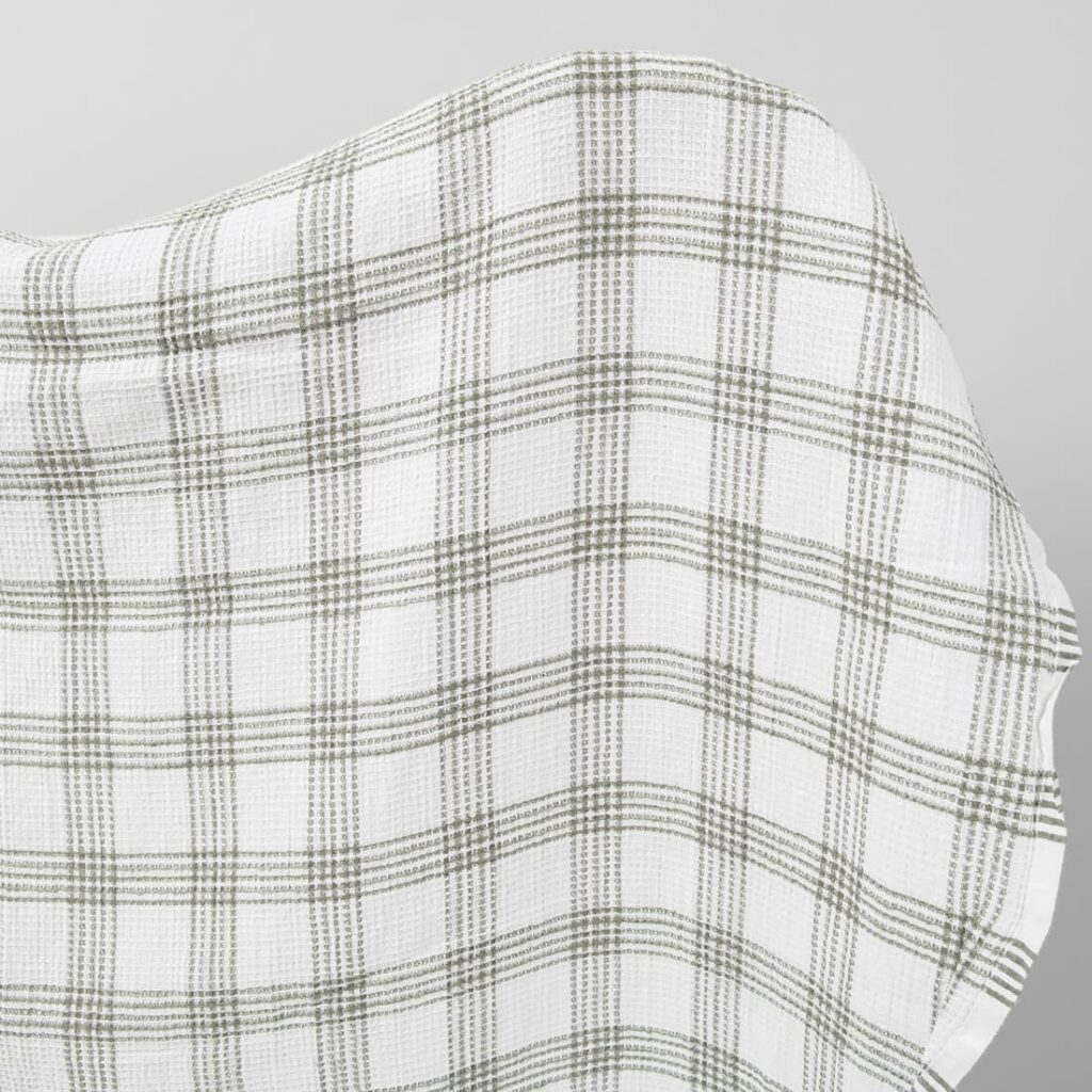 Prana śnieżnobiała lniano - bawełniana tkanina w kratkę 5 White washed linen cotton checked fabric product photo