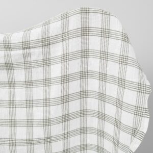 Prana śnieżnobiała lniano - bawełniana tkanina w kratkę 10 White washed linen cotton checked fabric product photo