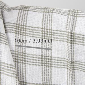 Prana śnieżnobiała lniano - bawełniana tkanina w kratkę 7 White washed linen cotton checked fabric with measurements