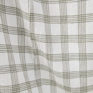 Prana śnieżnobiała lniano - bawełniana tkanina w kratkę 9 White washed linen cotton checked fabric texture