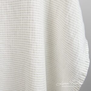 Light grey linen cotton fabric in checks, perfect for clothes and home textile