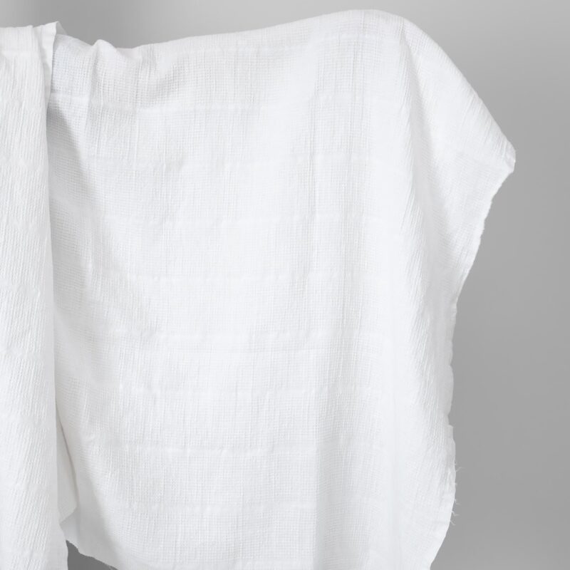 linen cotton white waffle, washed.