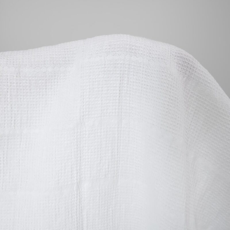 linen cotton white waffle, optic.