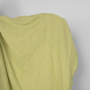 Washed linen cotton fabric yellow green herringbone, main