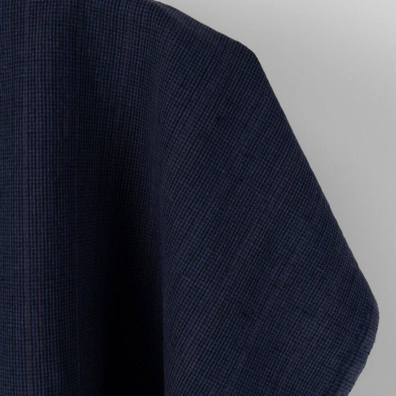 Linen cotton fabric dark multicolour striped, specially washed
