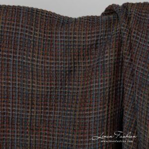 Prana tkanina waflowa len z bawełną 6 Multi coloured linen cotton fabric.