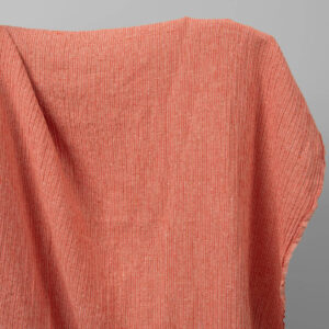 Prana tkanina w czerwone i białe paski len z bawełną 5 Washed linen cotton fabric in red-white stripes