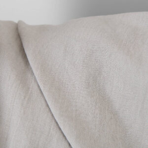 Washed linen cotton fabric light beige-grey melange, specially washed