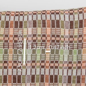 Tkanina lniano-bawełniana wielokolorowa brązowo-zielona kratka, prana