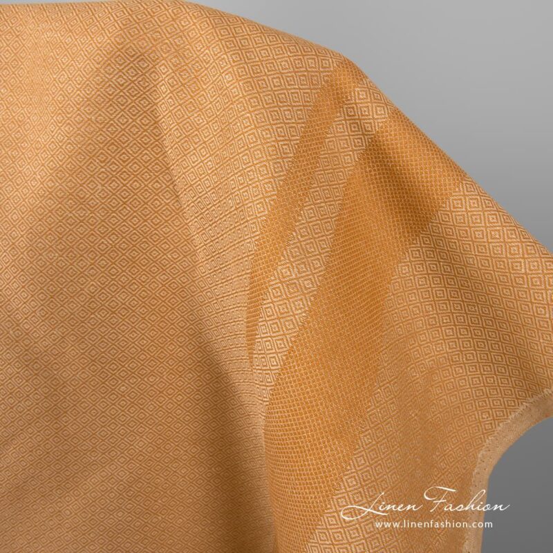 Caramel brown linen cotton fabric.