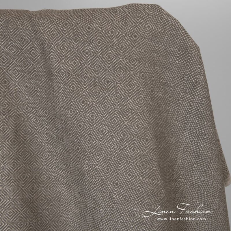 Linen cotton fabric in brown.