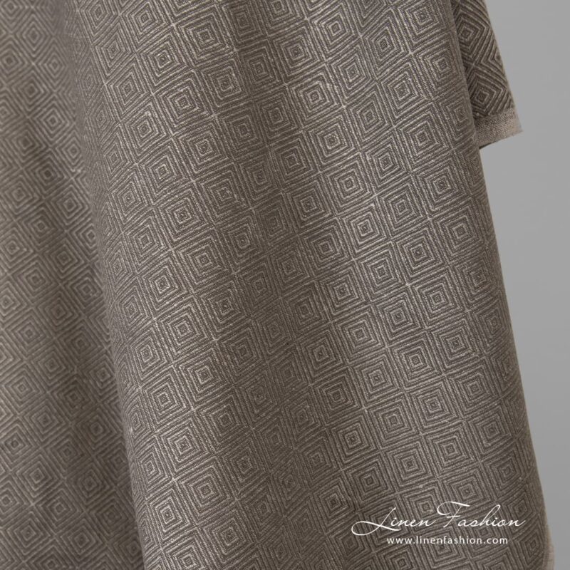 Brown dyed linen cotton fabric.