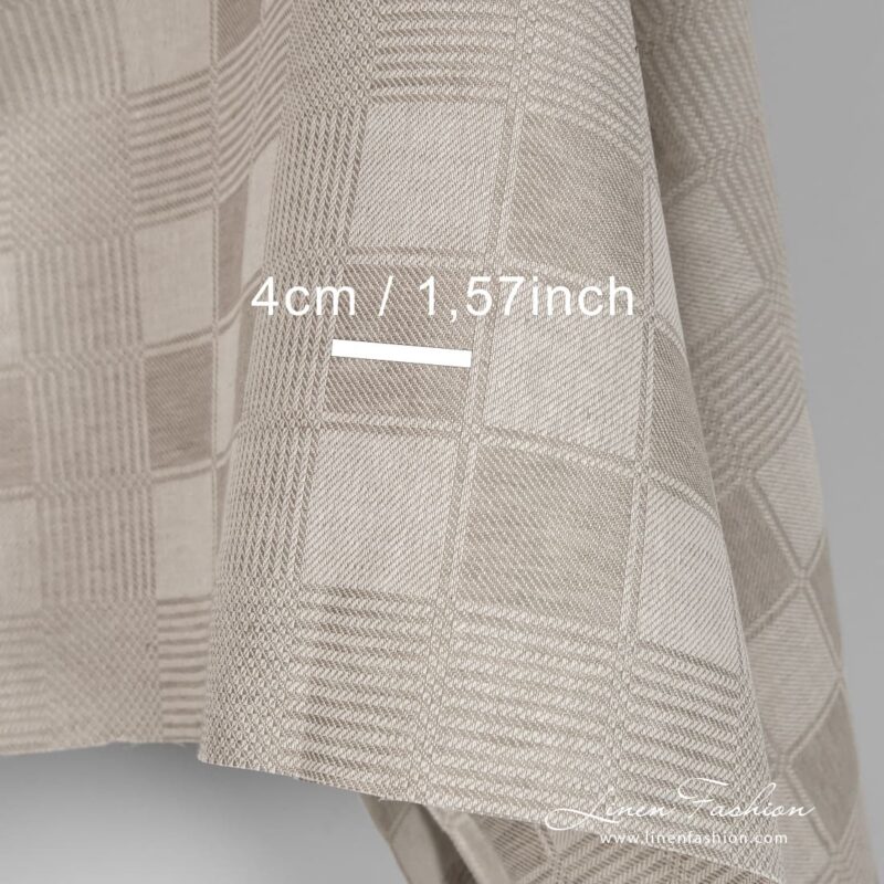 Linen cotton checked fabric size