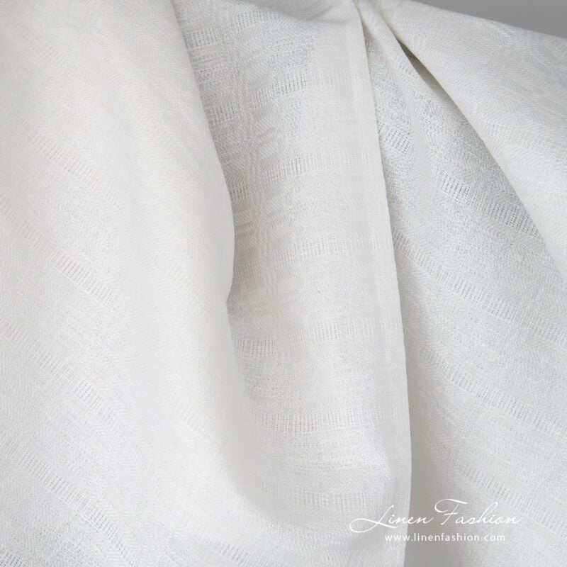 Linen cotton fabric with blue-red stripes close up view