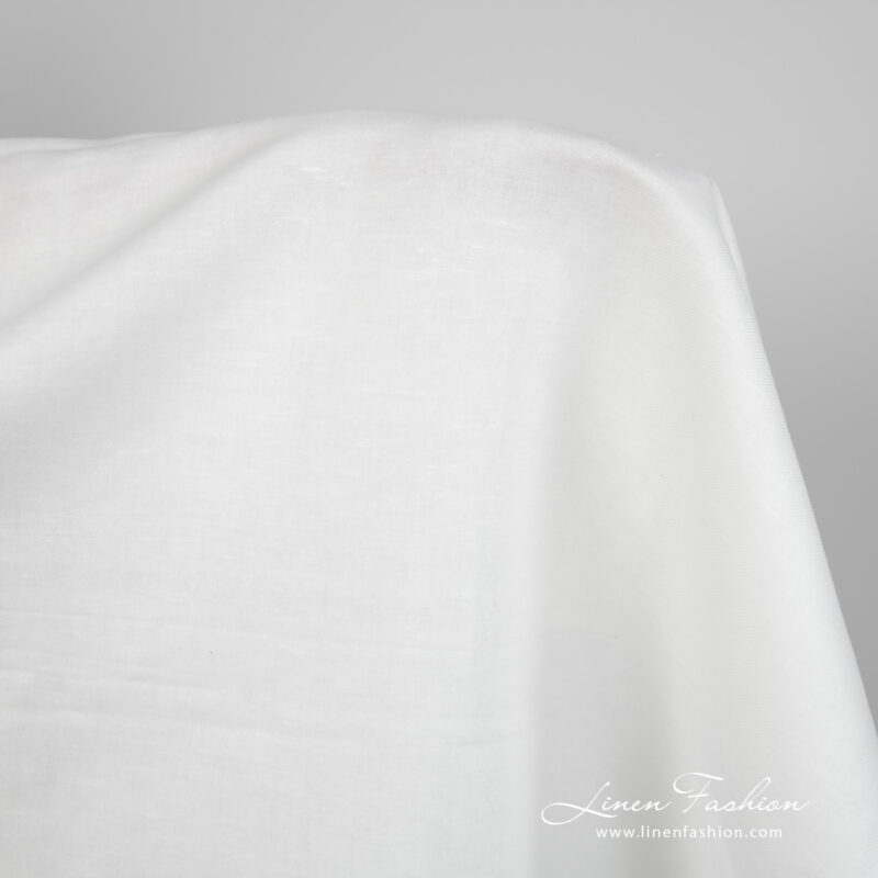 Linen cotton fabric white colour in twill weave product photo
