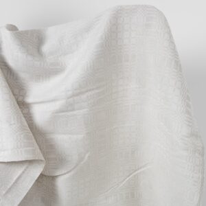Linen cotton fabric in light beige checks