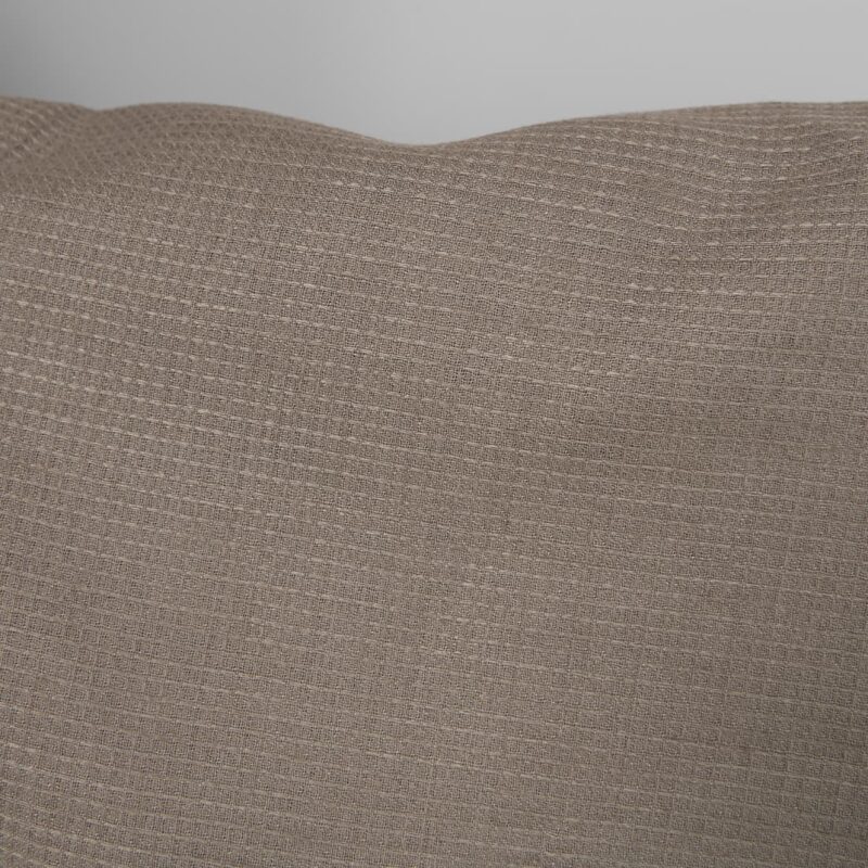 Linen cotton fabric light linen grey colour waffle close up detail