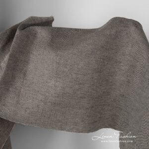 Linen cotton fabric in wide herringbone.