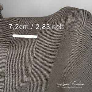 Linen cotton fabric in herringbone.