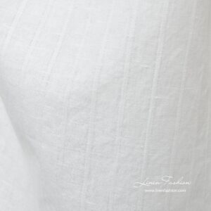 Lniano - bawełniana tkanina prana mlecznobiała