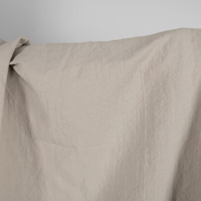 Heavy washed linen cotton fabric brownish grey colour product photo