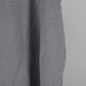 Prana szara pepitka len z bawełną 8 Washed linen cotton fabric grey houndstooth pattern edge