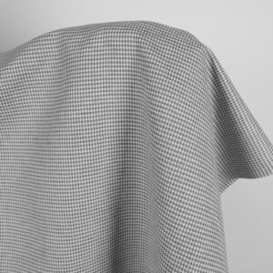 Linen cotton fabric light and dark grey houndstooth, 150cm