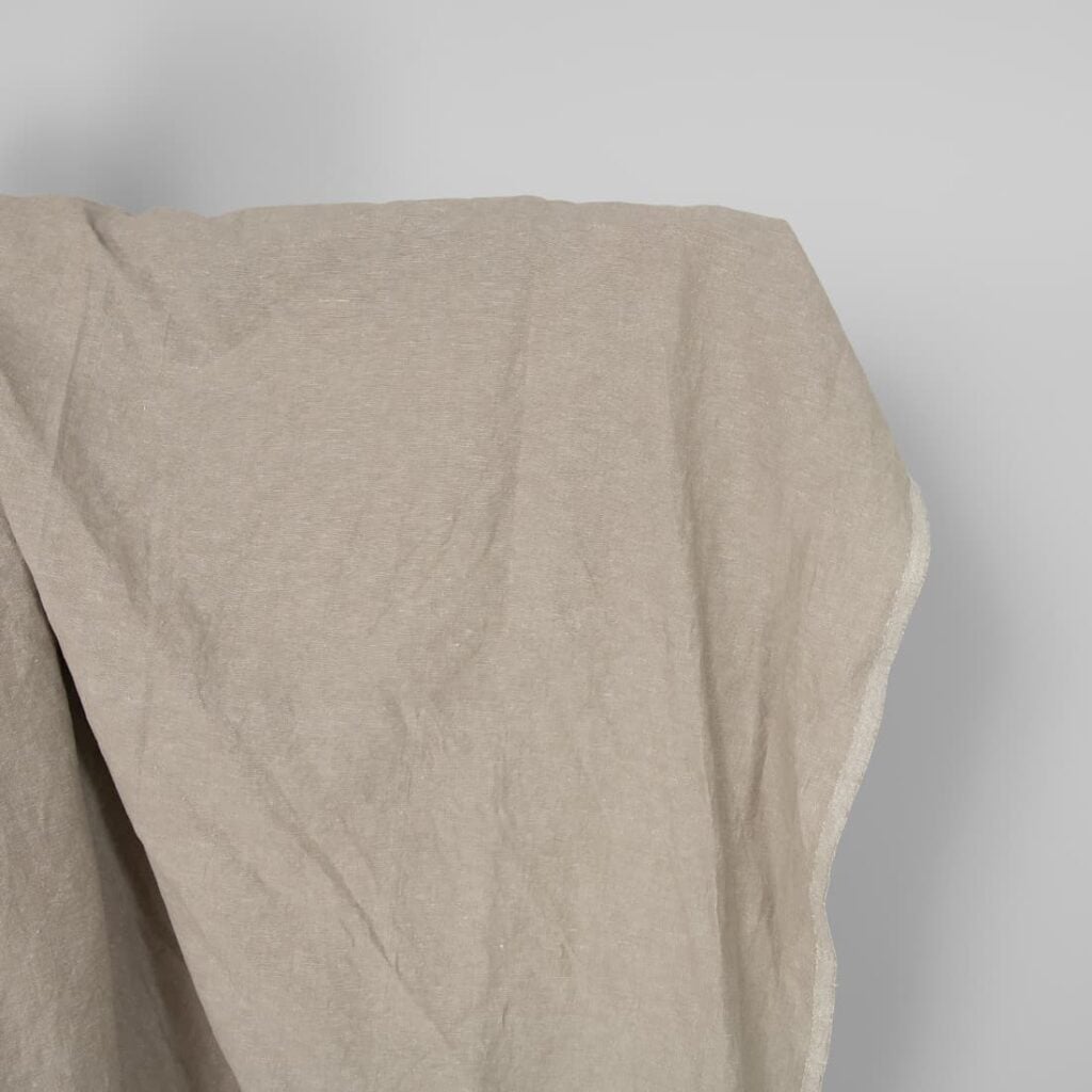 Washed linen cotton fabric white beige mix, main