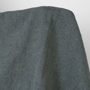 Washed linen cotton fabric green dark blue melange, plain weave
