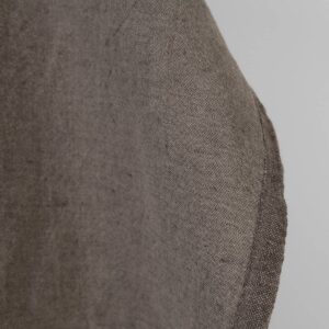 Szaro-brązowy melanż prany len z bawełną 9 Linen cotton fabric grey-brown melange washed, fabric edge