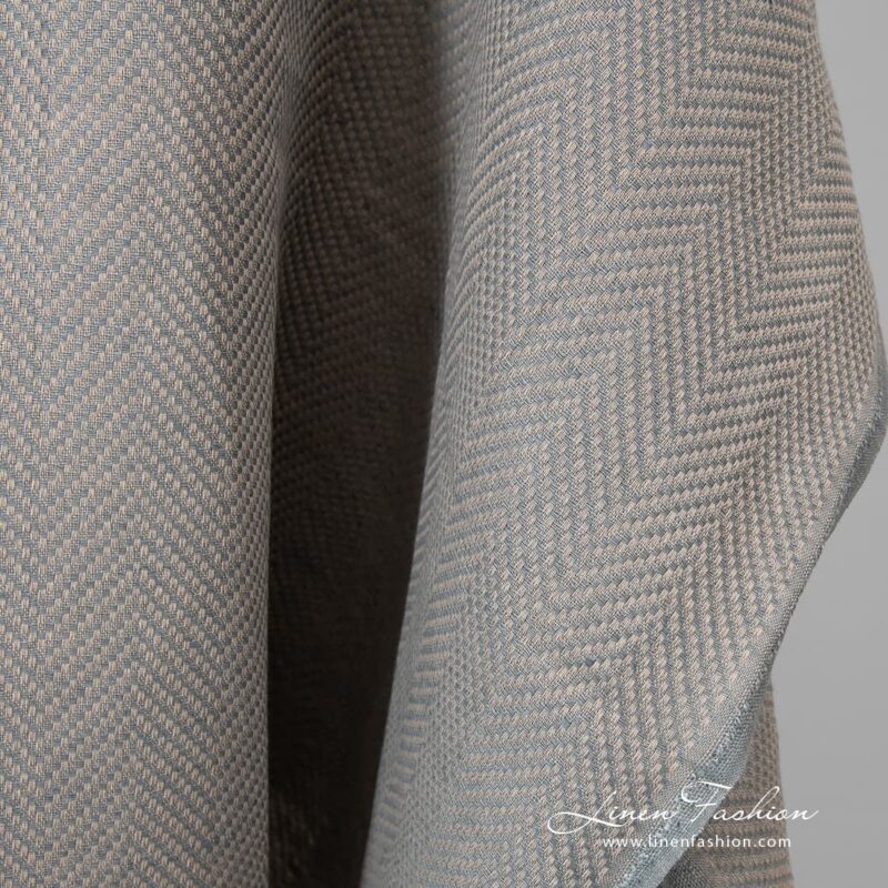 Grey dyed linen cotton fabric.
