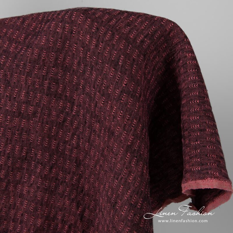 Black and rose washed linen fabric.