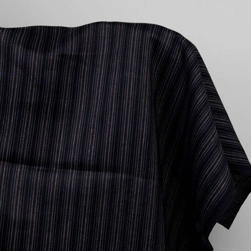 Black striped linen fabric