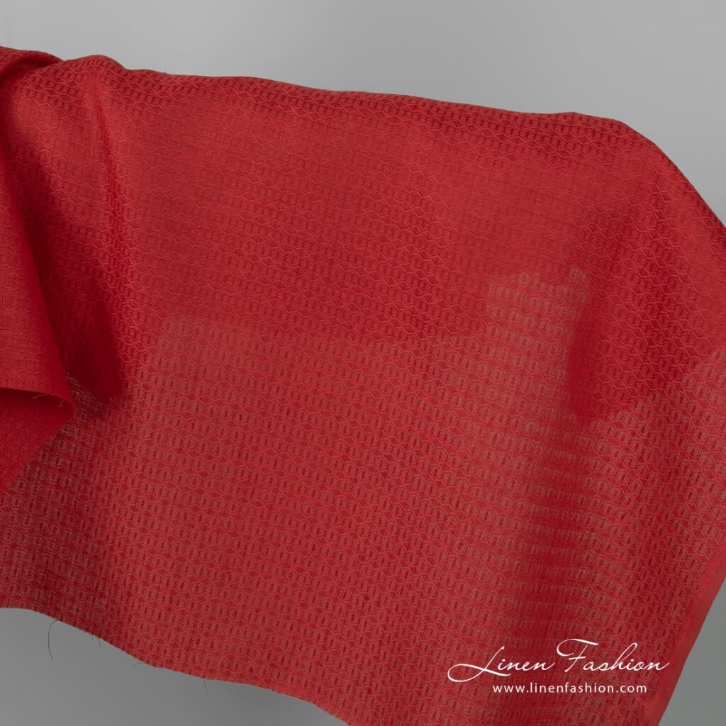 Scarlet red honeycomb fabric