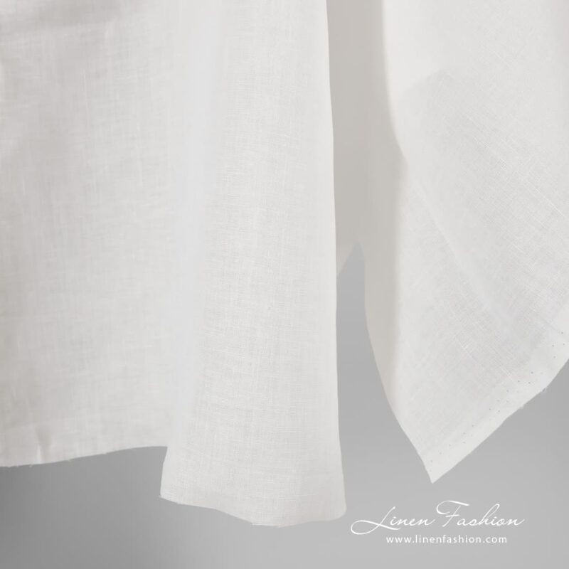 100% linen fabric in off-white color