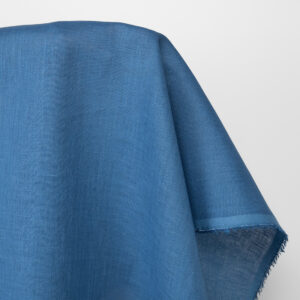 Tkanina lniana gładka średni niebieski