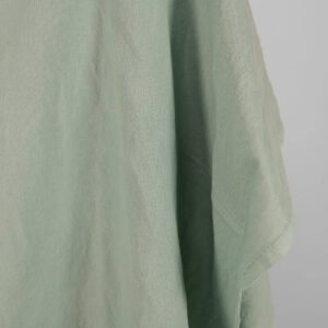 Washed linen cotton fabric aquamarine colour close up detail