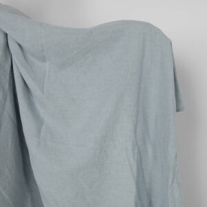 Washed linen cotton fabric grey blue