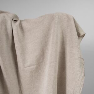Wide washed linen cotton fabric sand colour