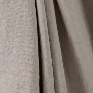Wide washed linen cotton fabric sand colour close up detail