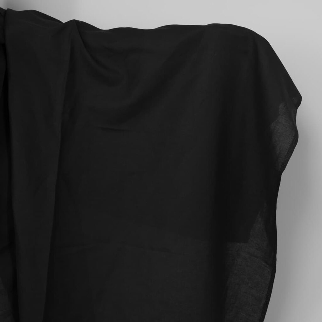 Linen cotton fabric in black