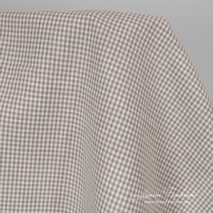 Linen cotton fabric in grey white checks.