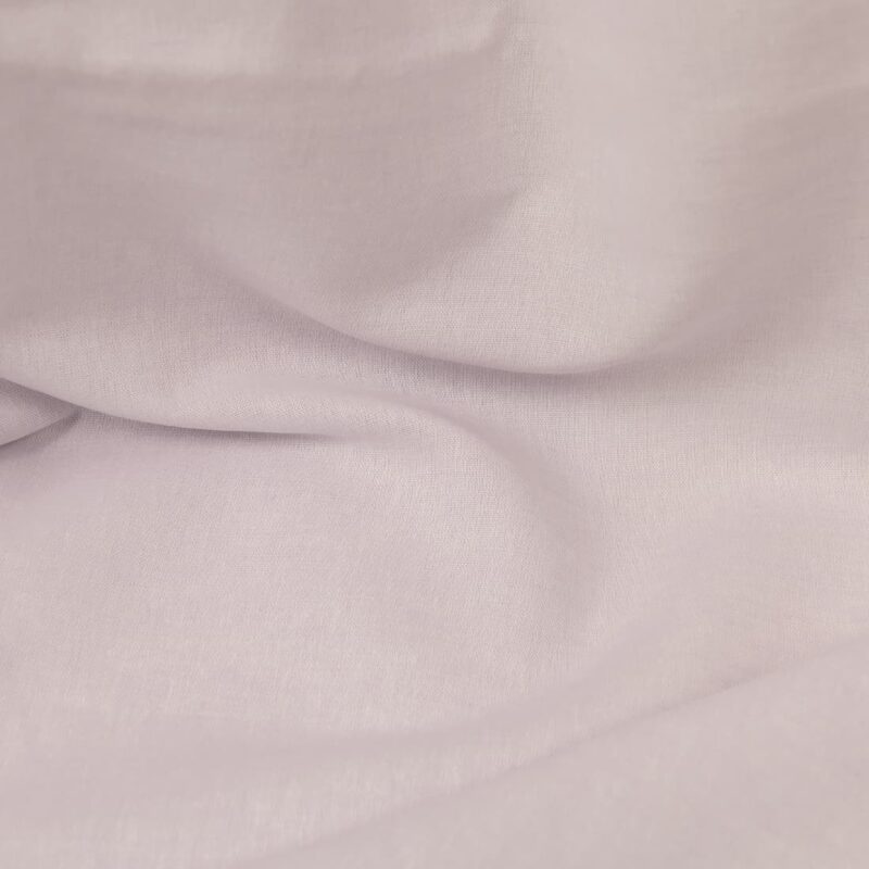 Wide linen cotton fabric lilac colour close up detail