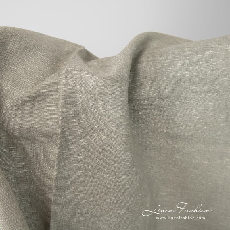 Linen-cotton fabric in greenish grey colour.