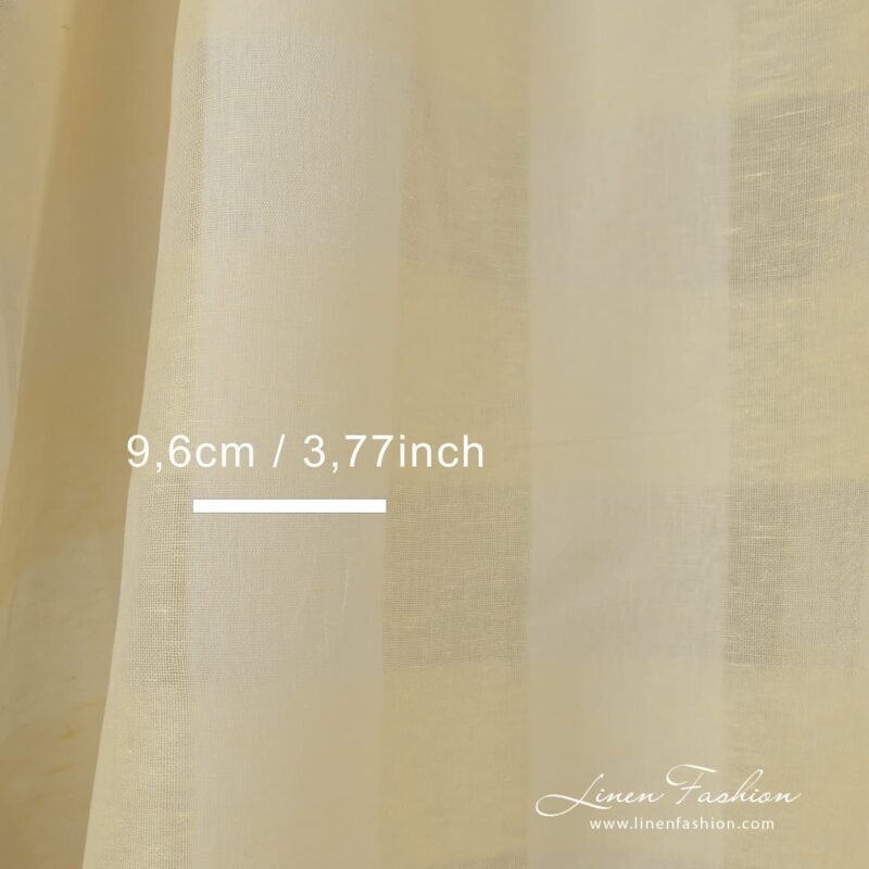 Open weave striped linen cotton fabric.