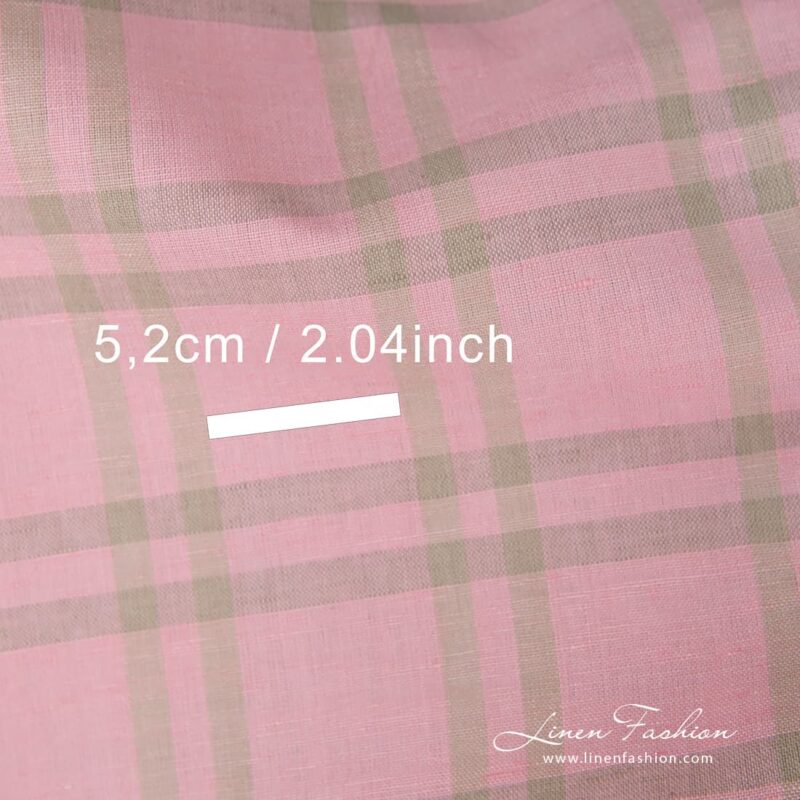 Pink fabric in checks.