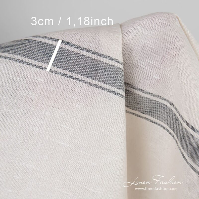 Linen cotton fabric stripe size