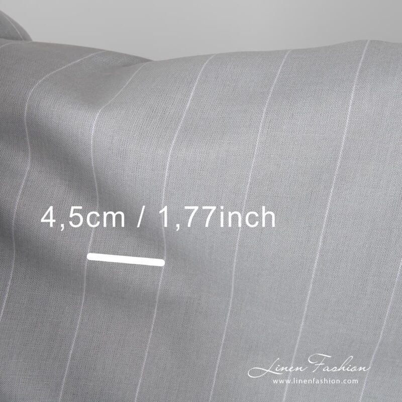 wide linen cotton fabric in light grey.